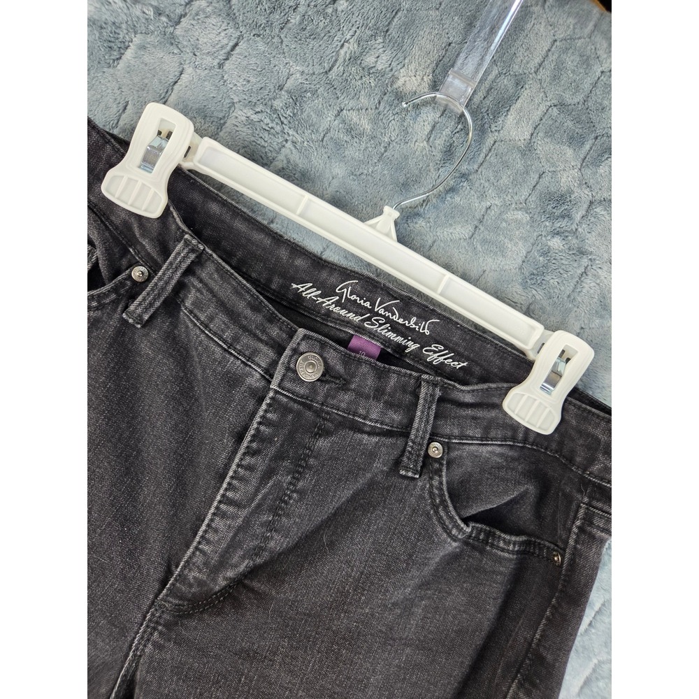 Gloria Vanderbilt Amanda Black Slimming Bootcut Jeans Size 10 Average High Rise